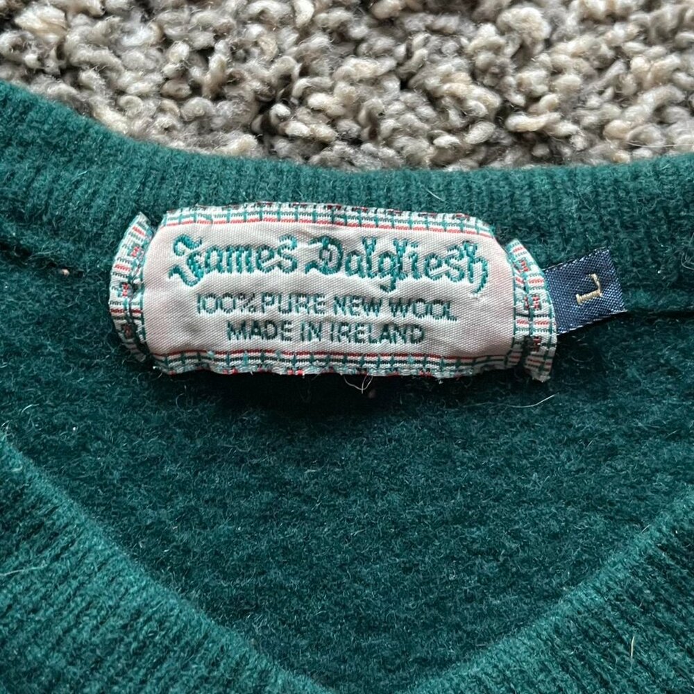 Vintage 80s Lambswool Grandmacore 100% Wool Women L Argyle Button-up Cardigan - Picture 3 of 8